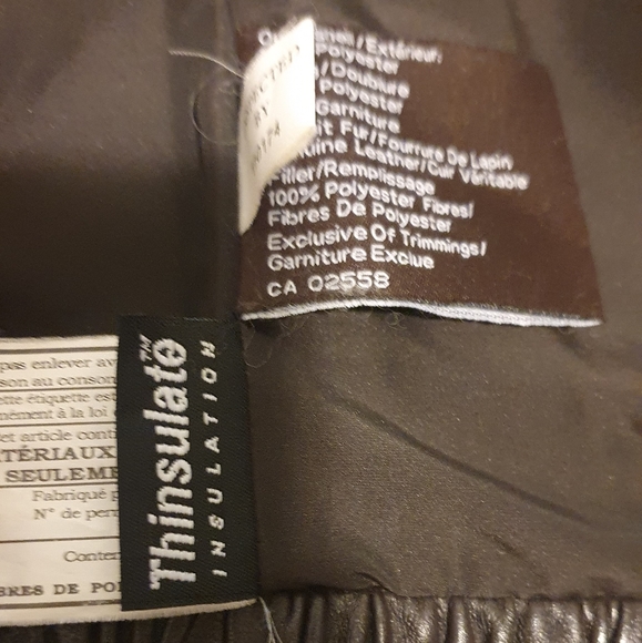 Danier Thinsulate Bomber with Removable Rabbit Fur Collar 2XS Brown - Picture 15 of 16